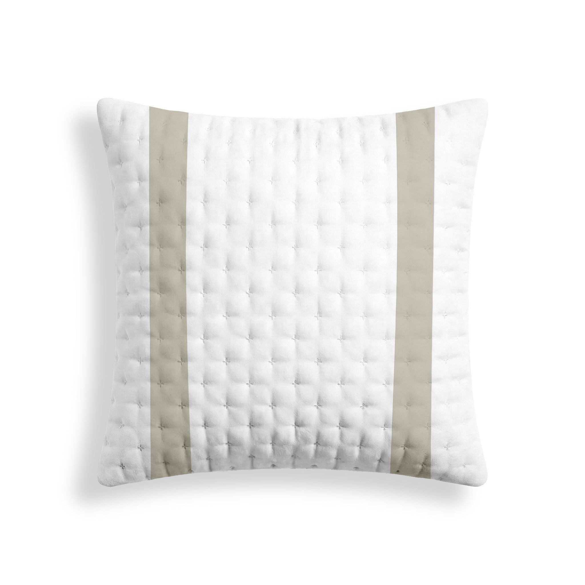 Portixol Beige Printed Quilted Pillow Sham