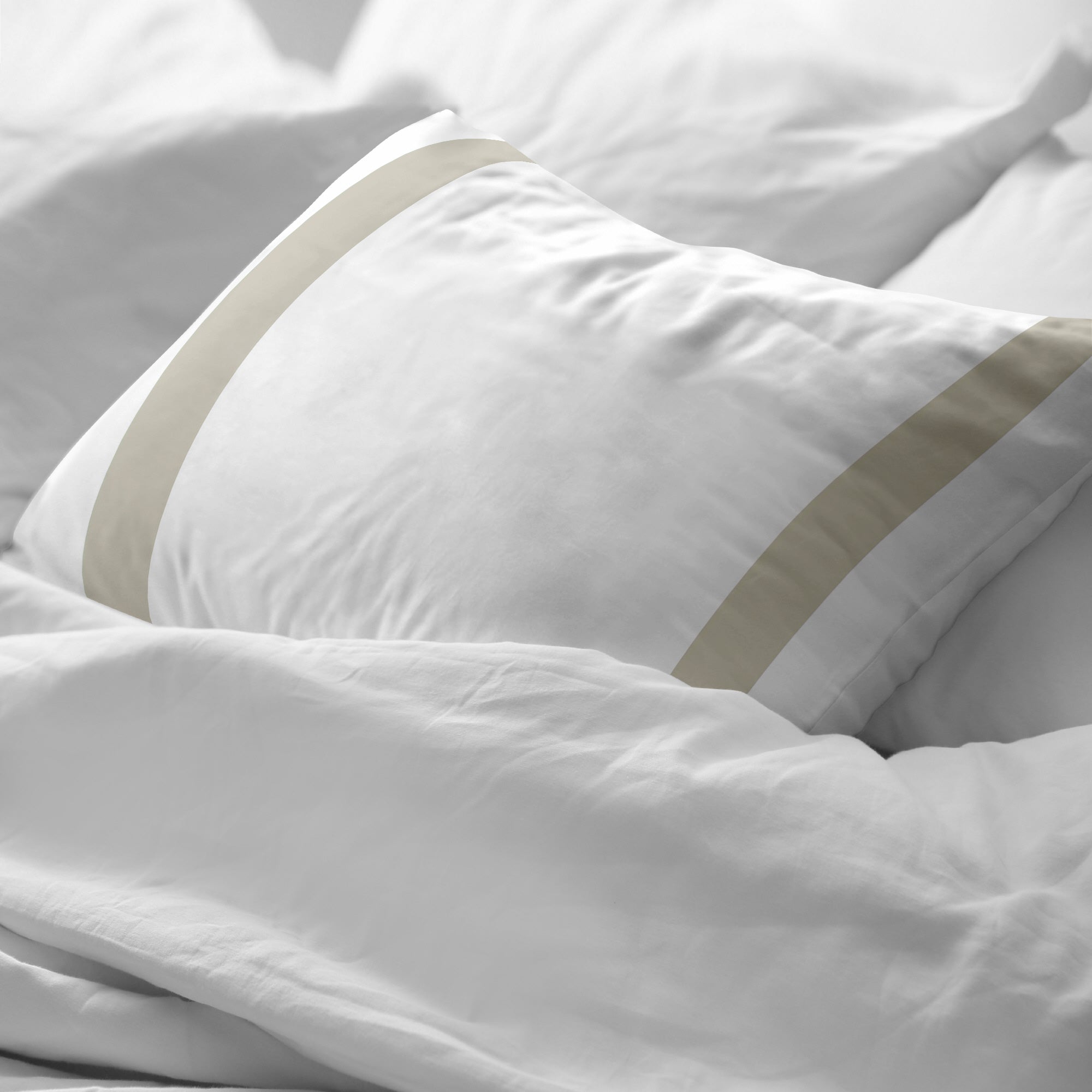 Funda de almohada Portitxol Beige percal 200 hilos