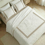 Colcha boutí estampada Portixol Beige tacto suave