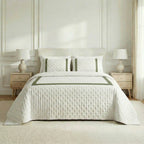 Portixol Light Green Printed Quilted Bedspread with a soft feel