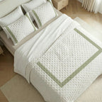 Portixol Light Green Printed Quilted Bedspread with a soft feel