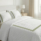 Portixol Light Green Printed Quilted Bedspread with a soft feel
