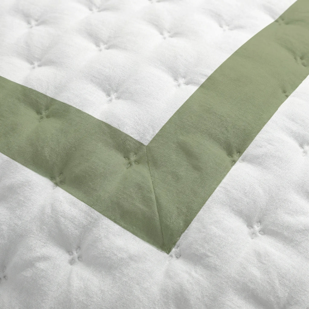 Portixol Light Green Printed Quilted Bedspread with a soft feel