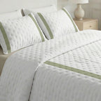 Portixol Light Green Printed Quilted Bedspread with a soft feel