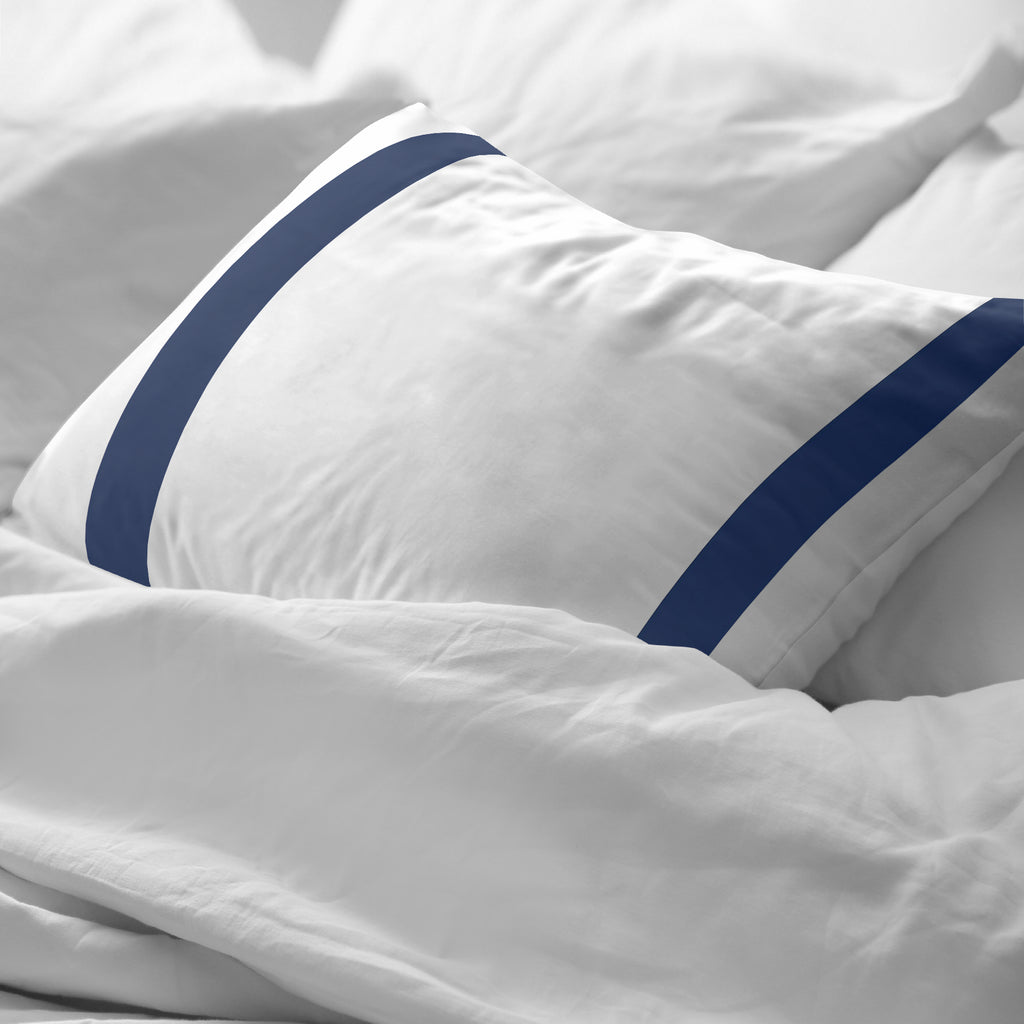 Portitxol Blue Percale Pillowcase 200 Thread Count