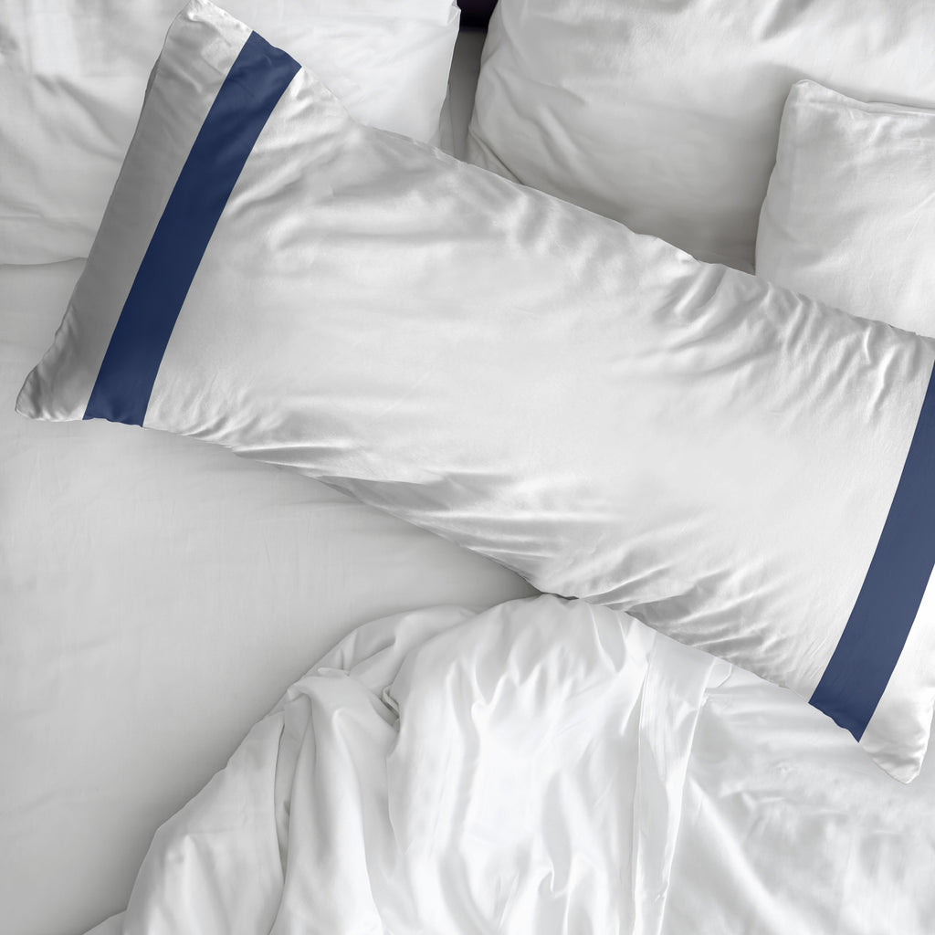 Portitxol Blue Percale Pillowcase 200 Thread Count