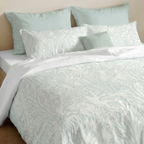 Begur Mint 200 Thread Count Percale Duvet Cover