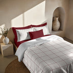 Duvet cover with Red Windowpana clicks