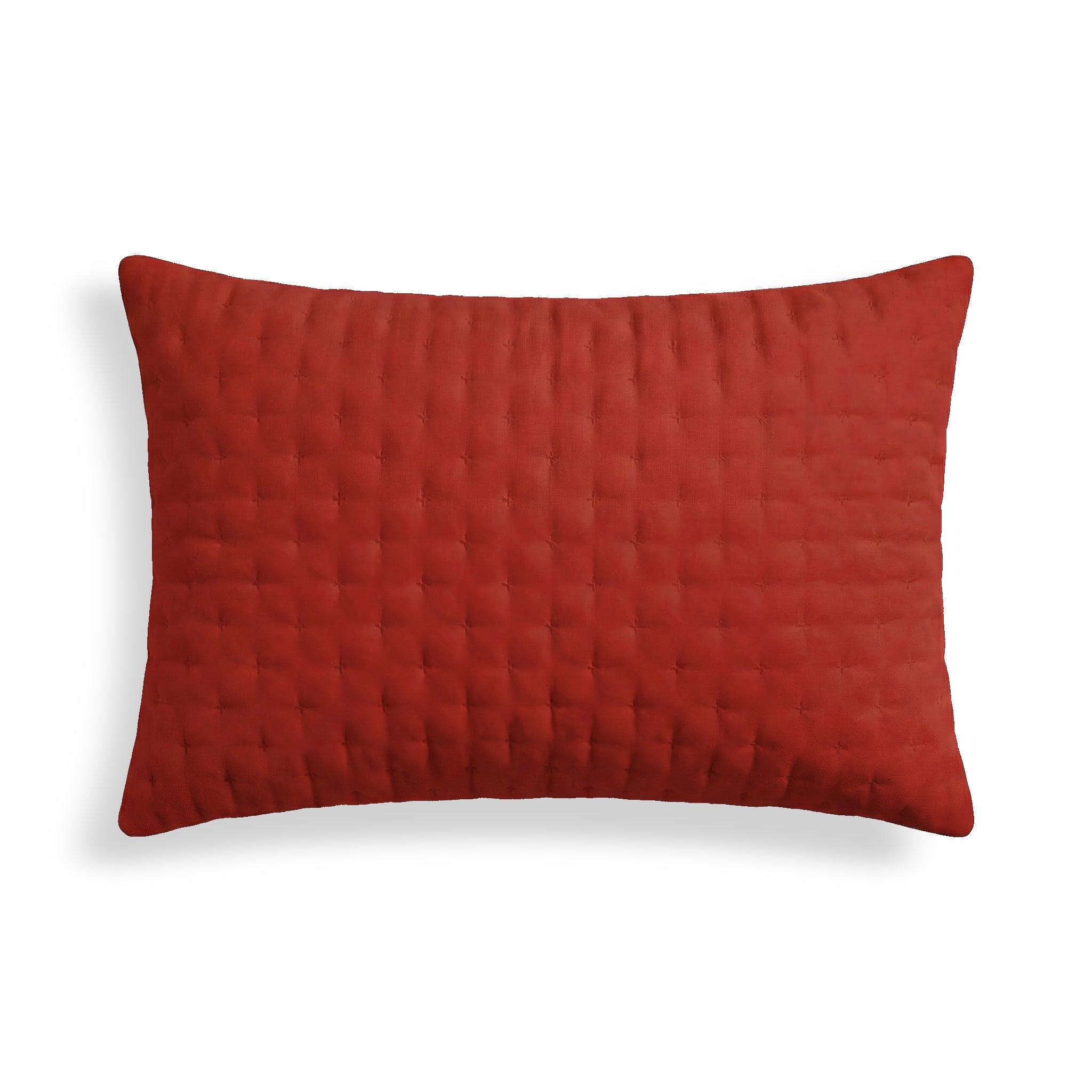 Housse de coussin matelassée unie, rouge, 30 x 50 cm