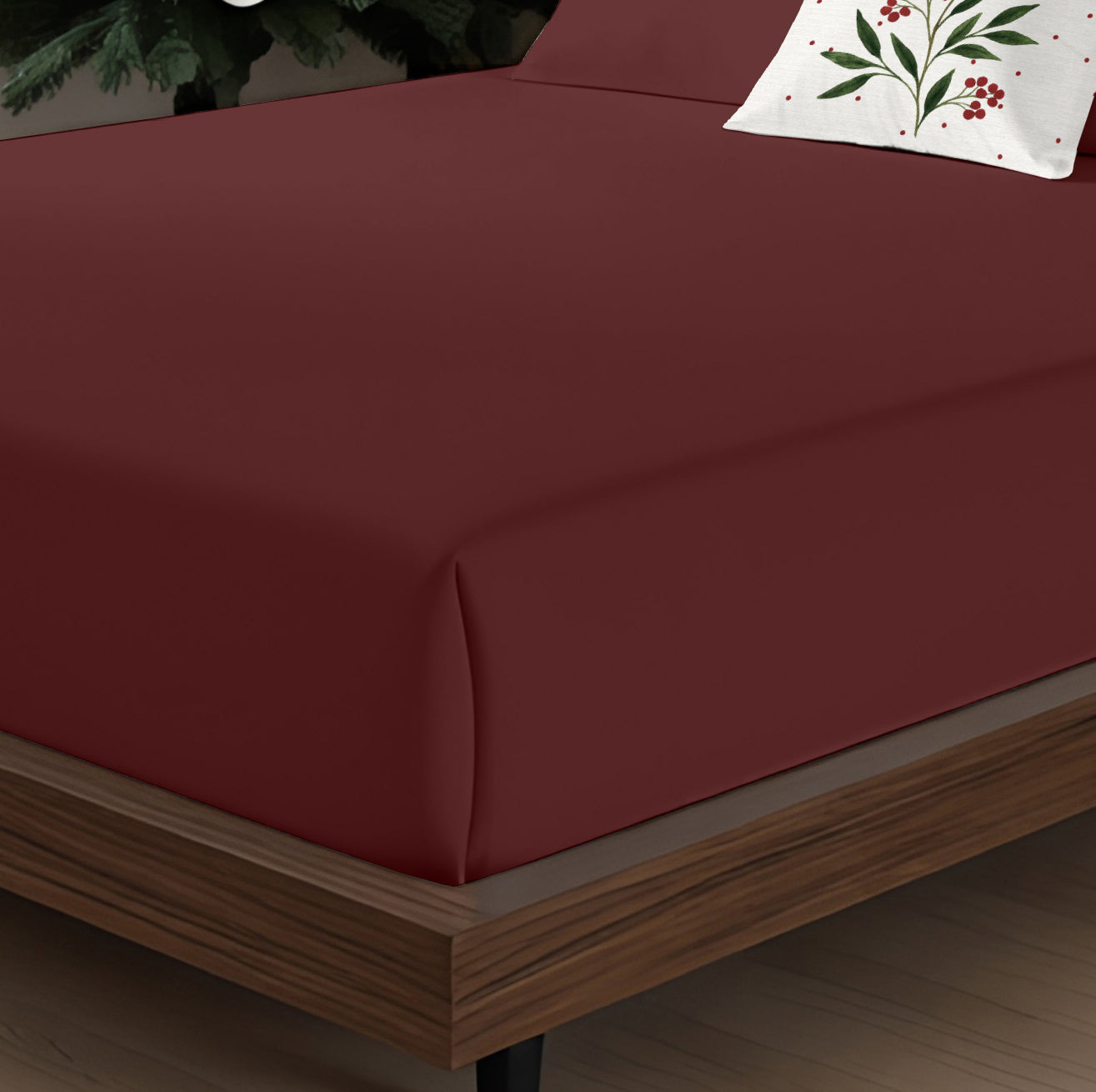 Plain Burgundy 100% cotton sheet set