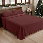 Plain Burgundy 100% cotton sheet set