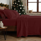 Plain Burgundy 100% cotton sheet set