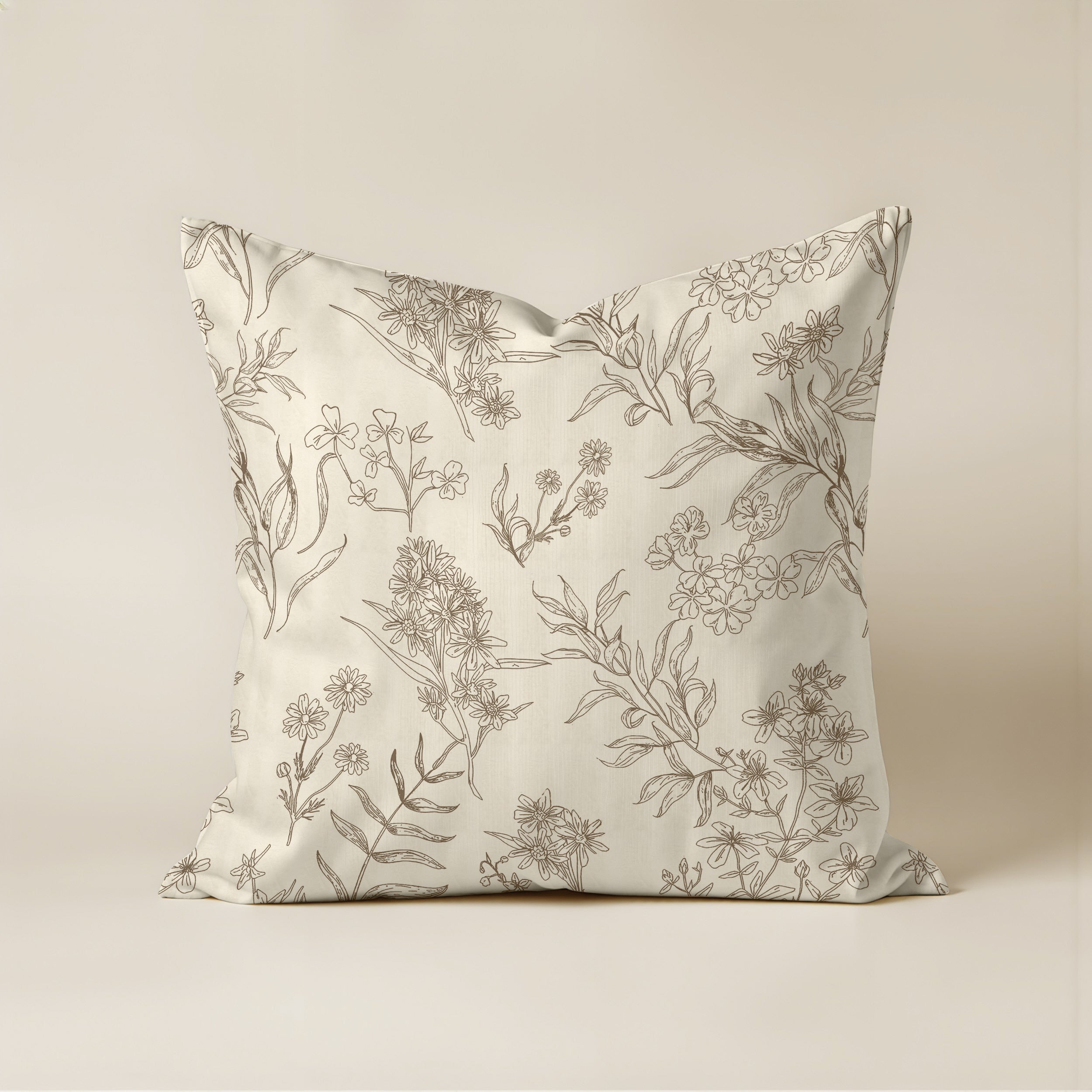 Romani Brown Cushion Cover, 100% Cotton, 50x50 cm