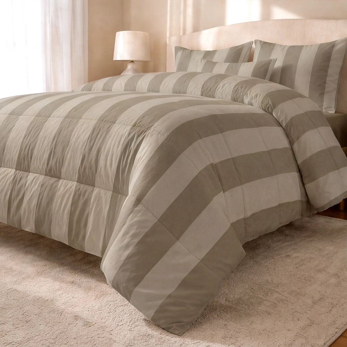 Edredón estampado acolchado Romani Marron tacto suave