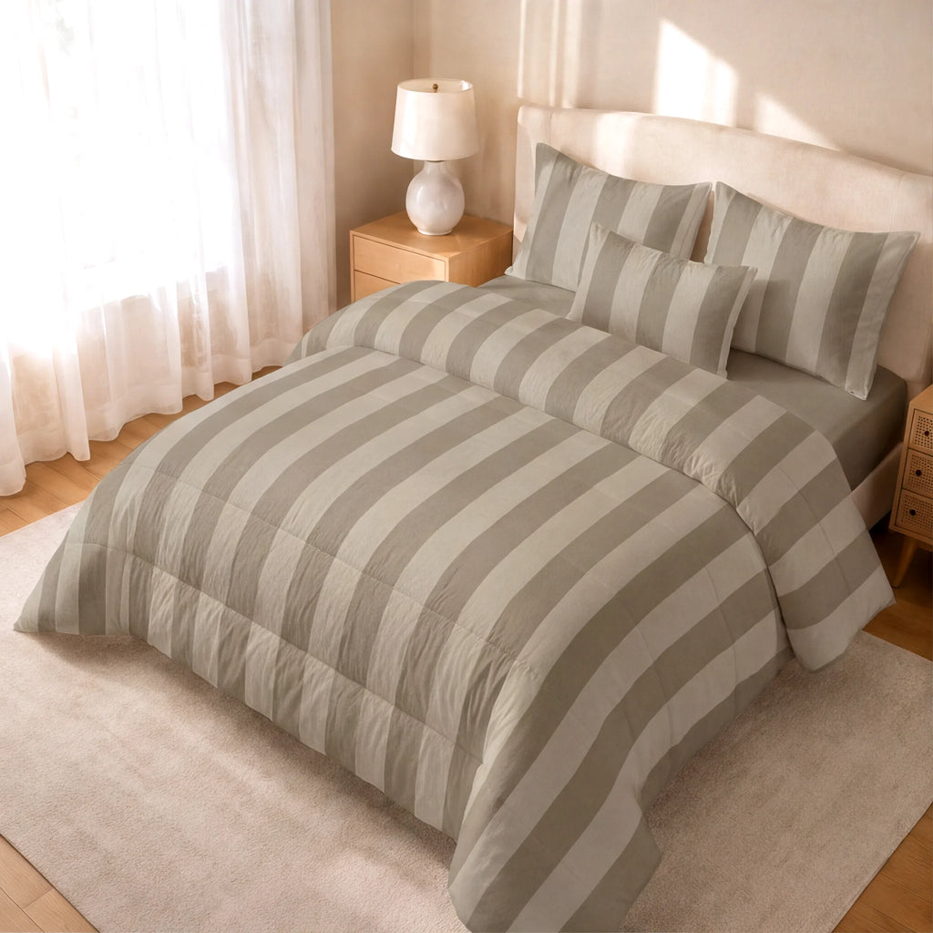 Edredón estampado acolchado Romani Marron tacto suave