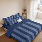 Romani Blue percale duvet cover, 200 thread count