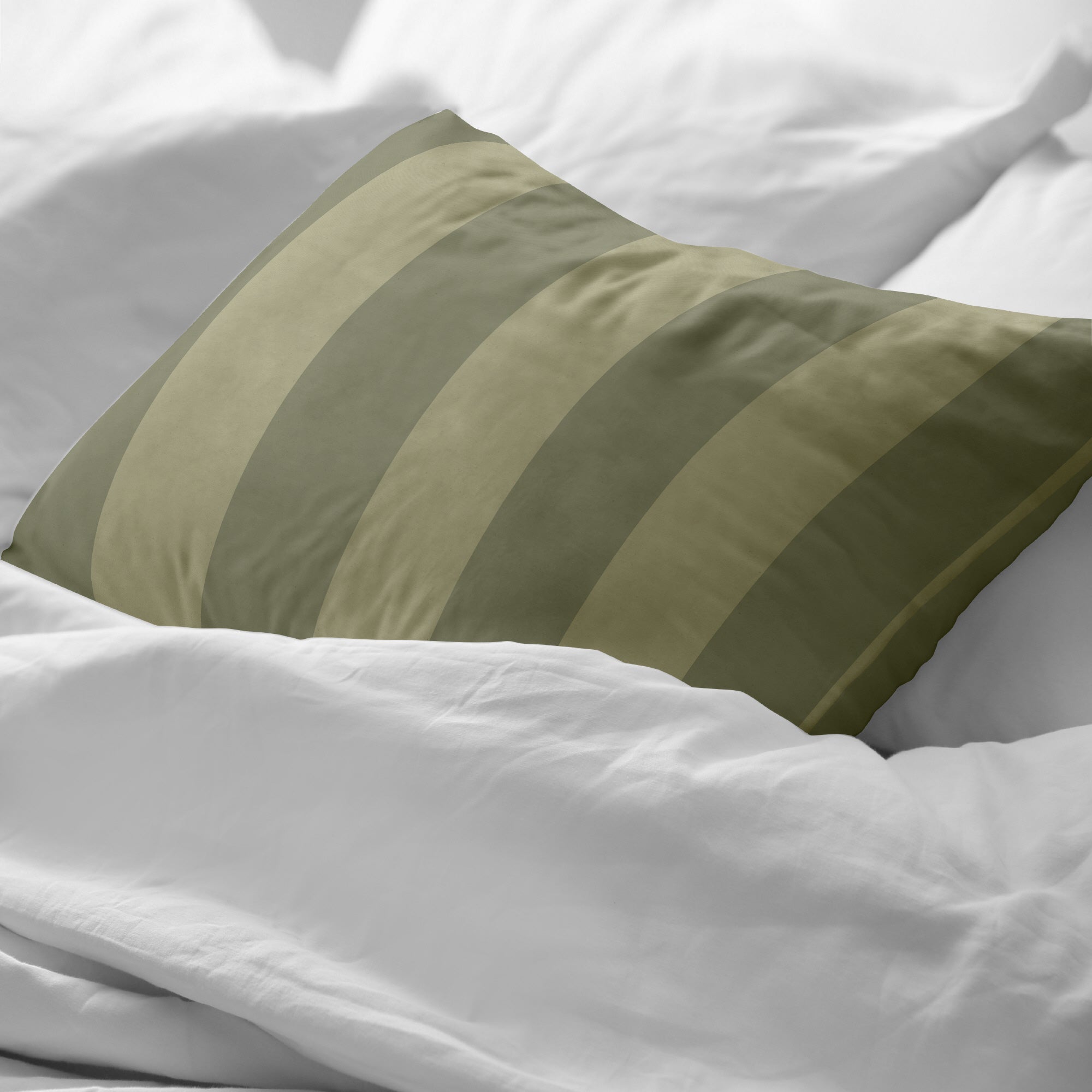 Romani Green Percale Pillowcase 200 Thread Count