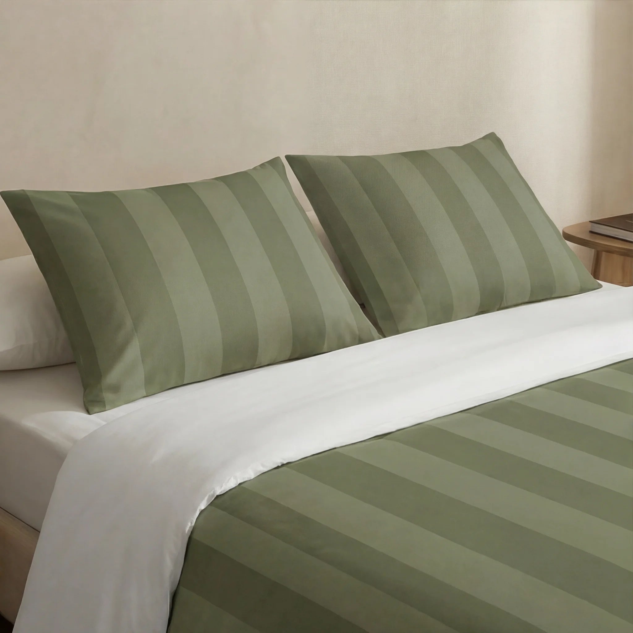 Housse de couette en percale Romani Green 200 fils/cm²