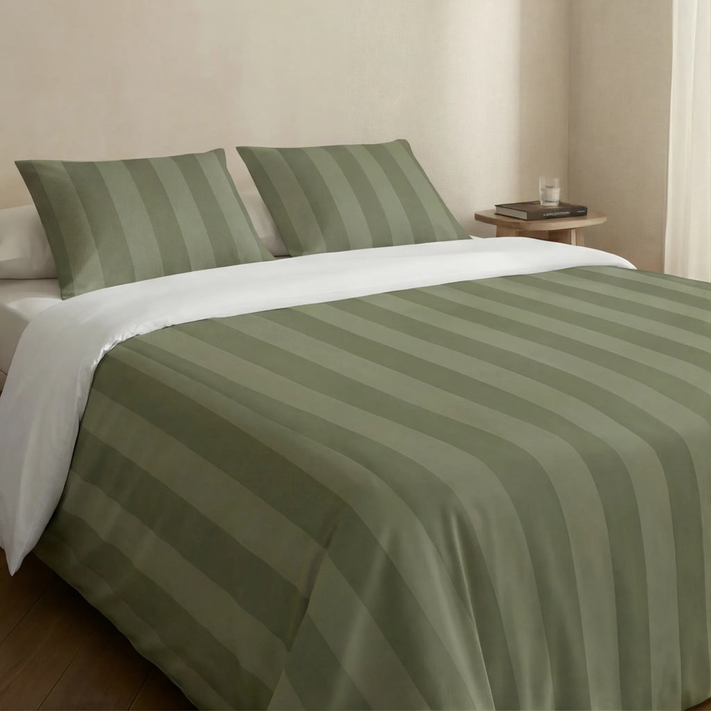 Housse de couette en percale Romani Green 200 fils/cm²