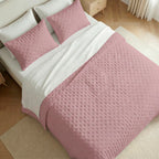 Couvre-lit matelassé uni, rose, doux au toucher