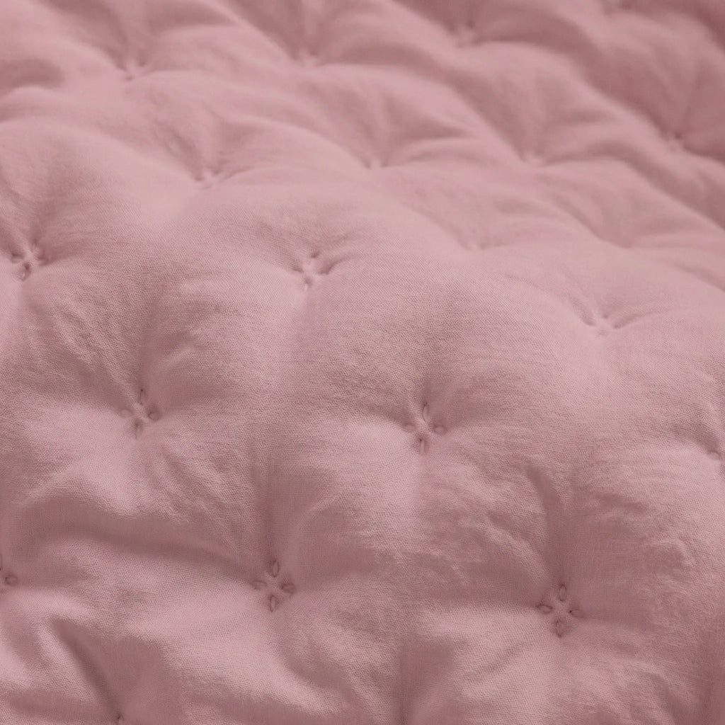 Couvre-lit matelassé uni, rose, doux au toucher