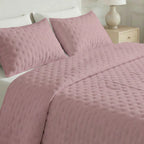 Couvre-lit matelassé uni, rose, doux au toucher