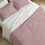 Couvre-lit matelassé uni, rose, doux au toucher