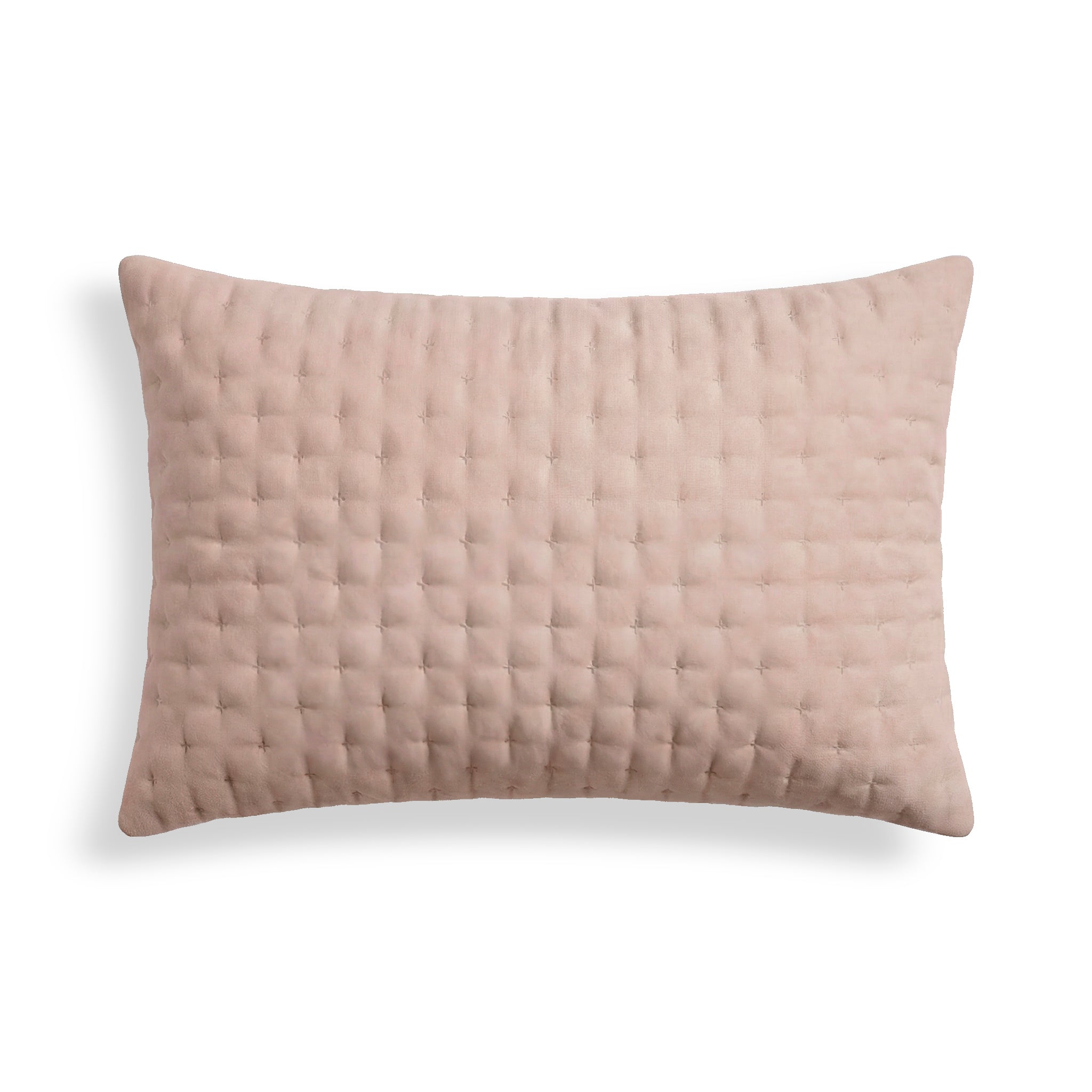 Housse de coussin matelassée unie, rose poudré, 30 x 50 cm
