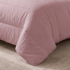 Edredón liso acolchado Rosa Empolvado tacto suave