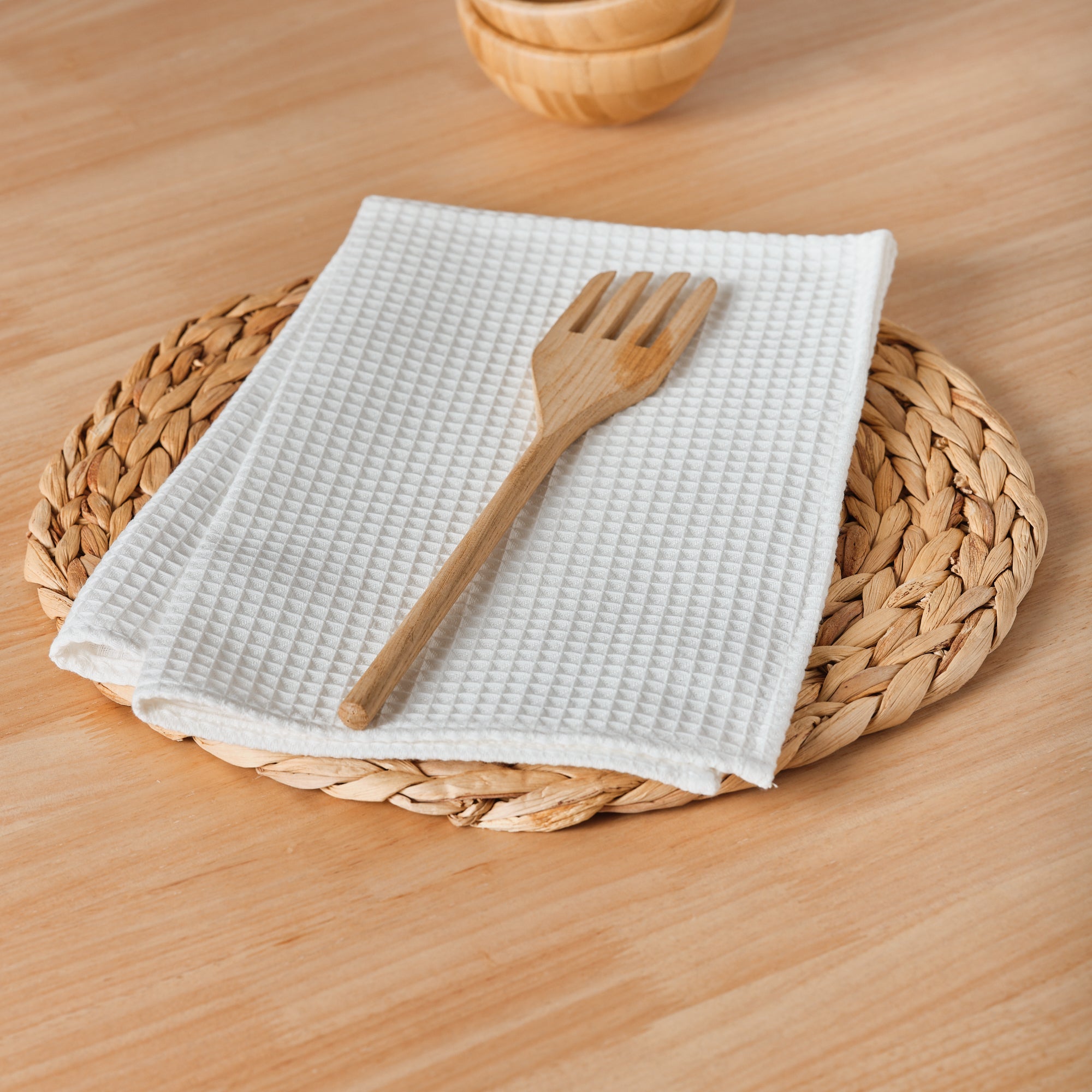 Pack 2 servilletas Waffle Natural 45x45 cm