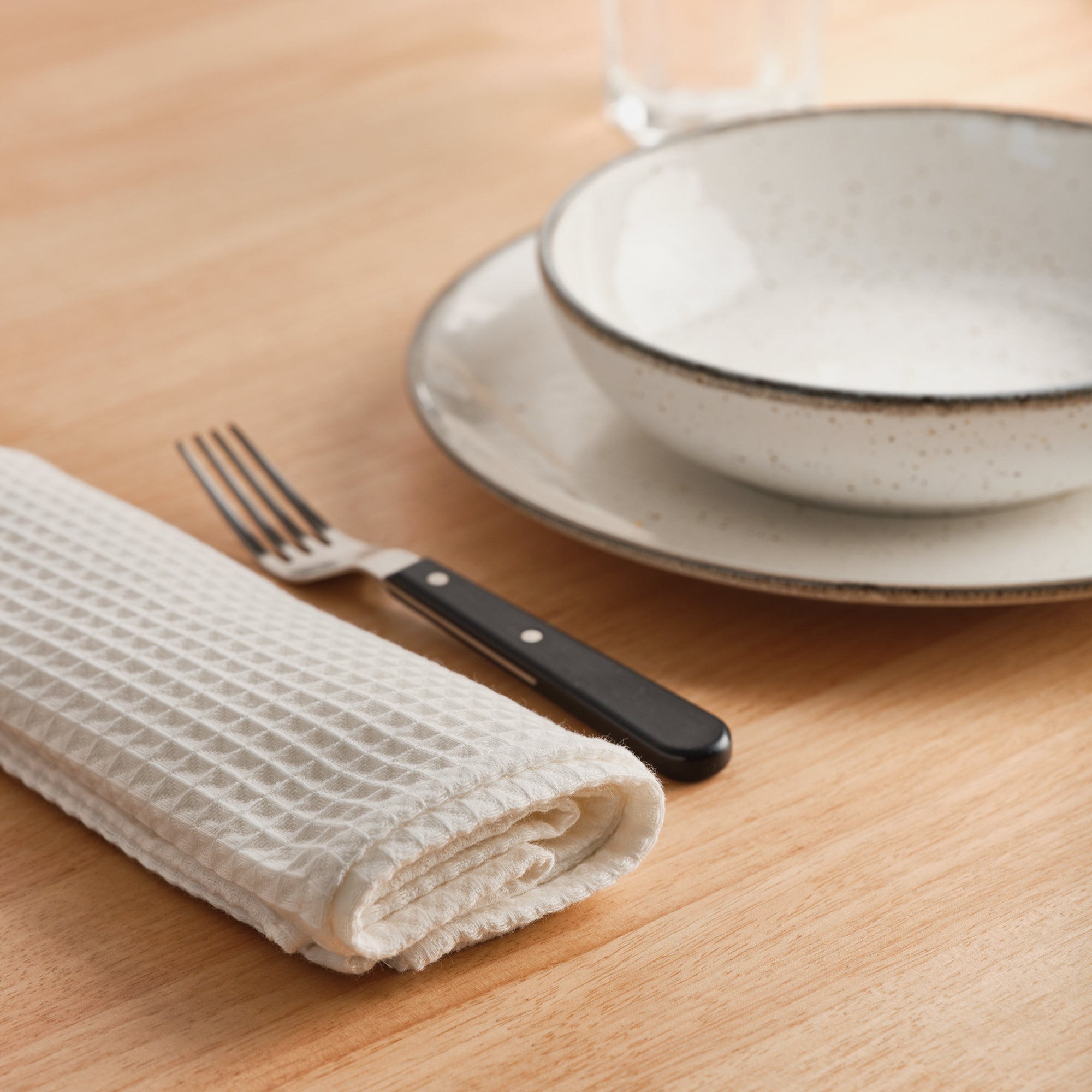 Pack 2 servilletas Waffle Natural 45x45 cm