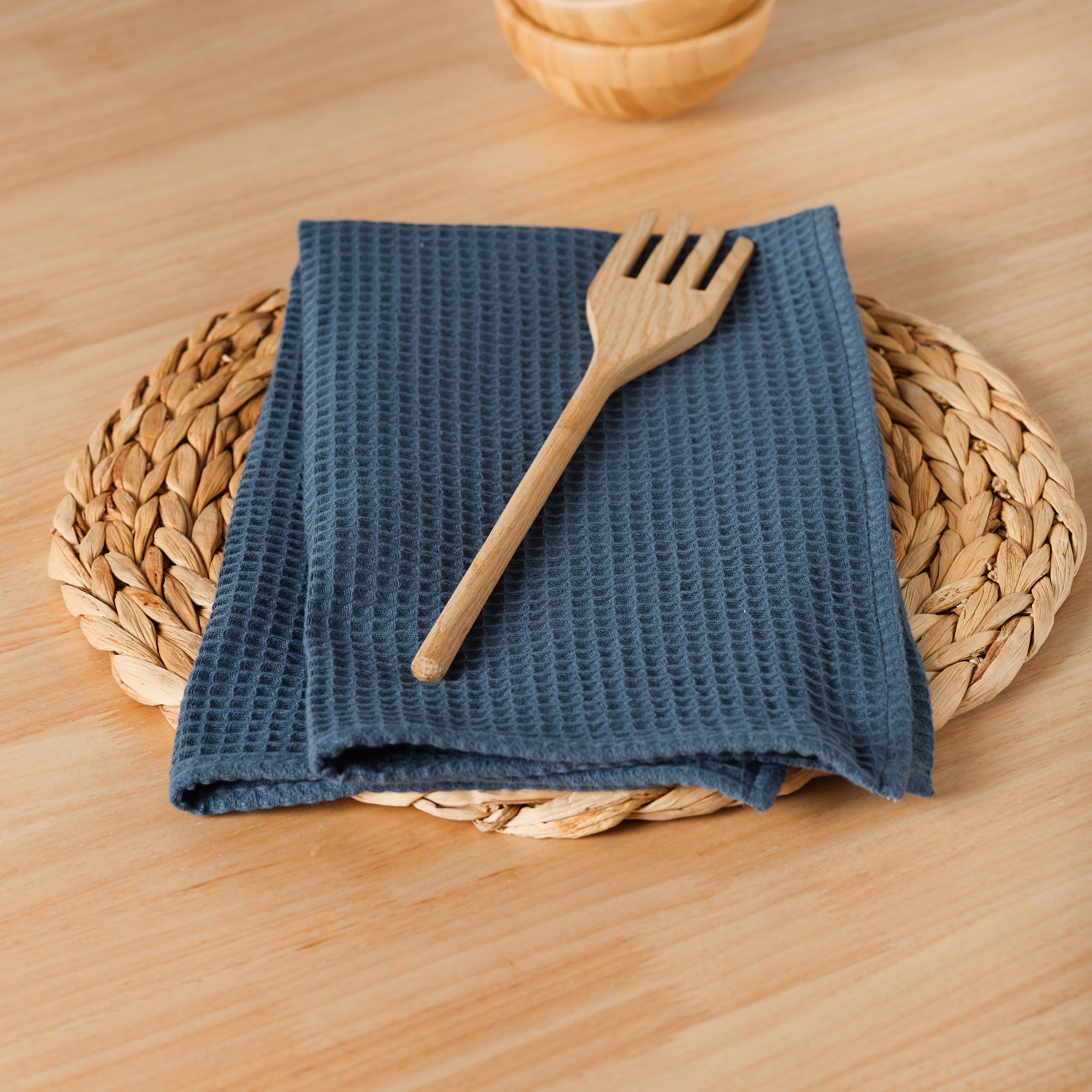 Pack 2 servilletas Waffle Blue Majolica 45x45 cm
