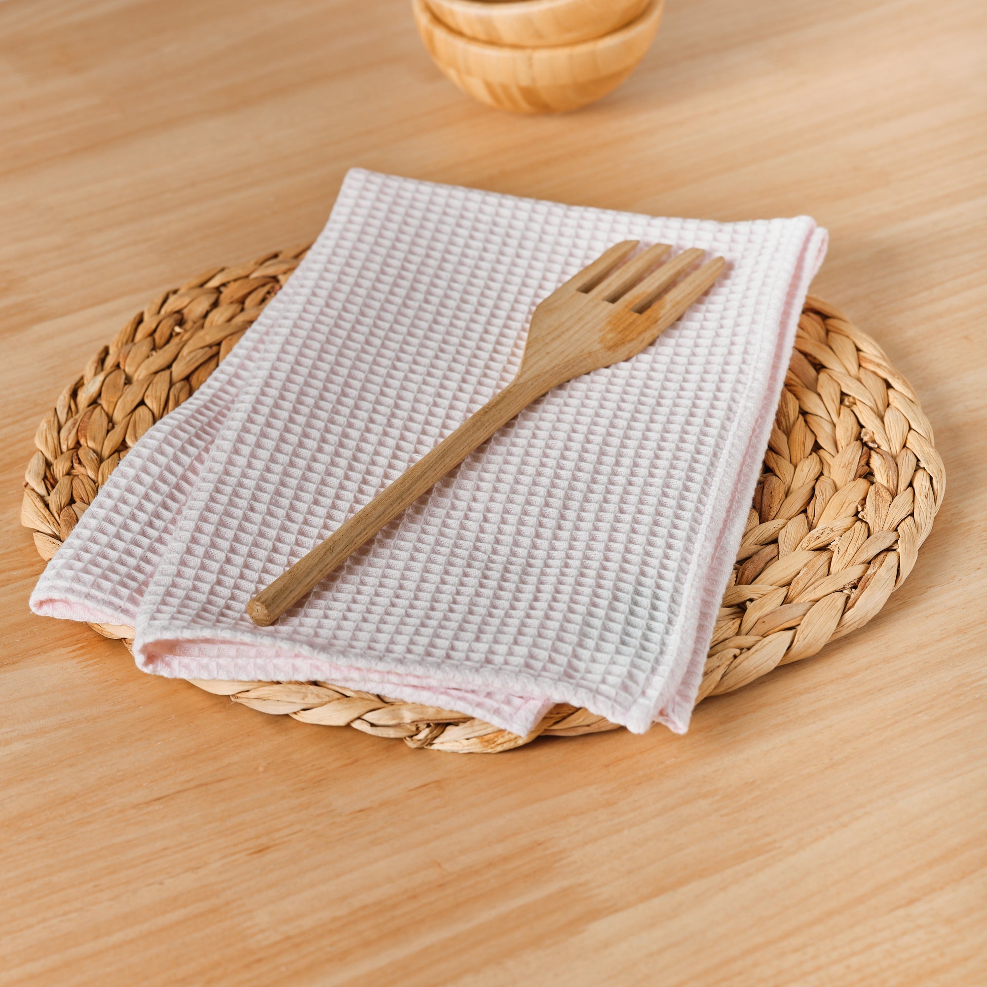 Pack 2 servilletas Waffle Salsa Rosa 45x45 cm