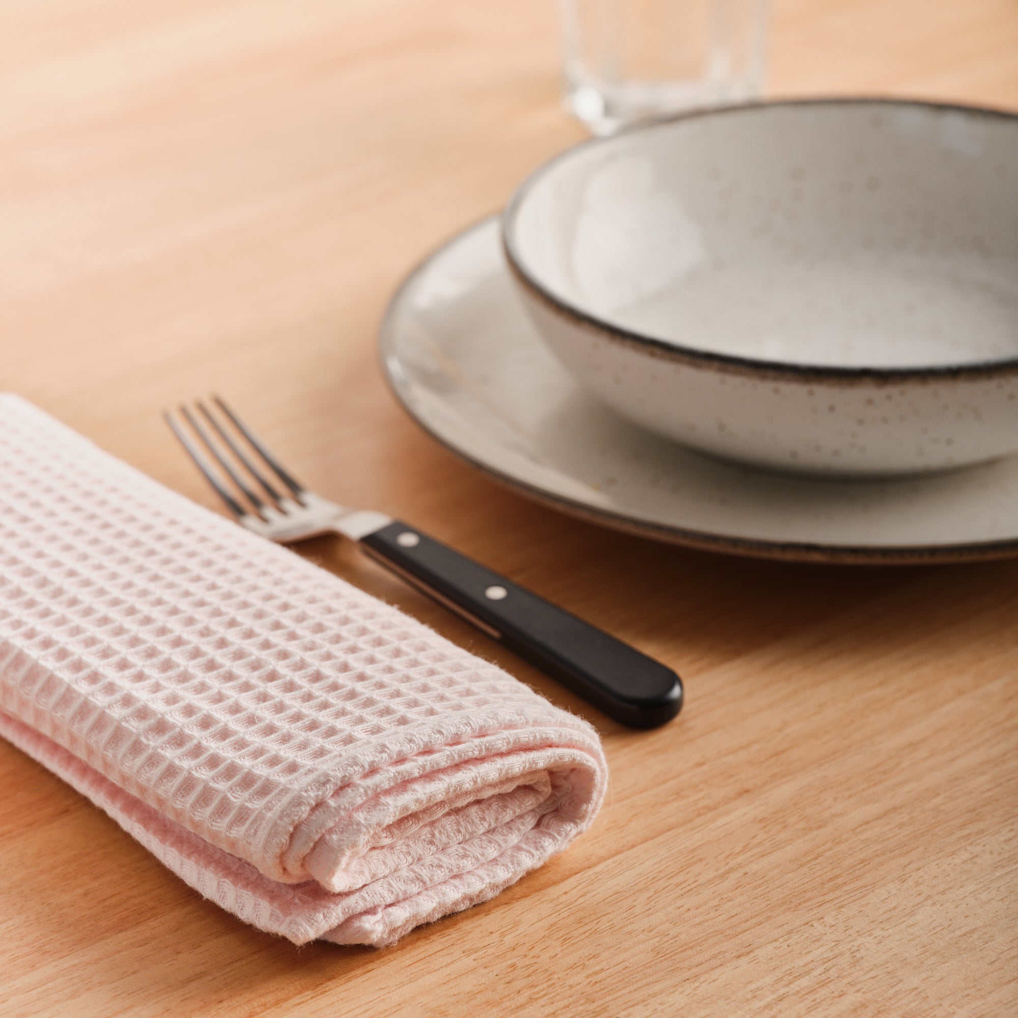 Pack 2 servilletas Waffle Salsa Rosa 45x45 cm