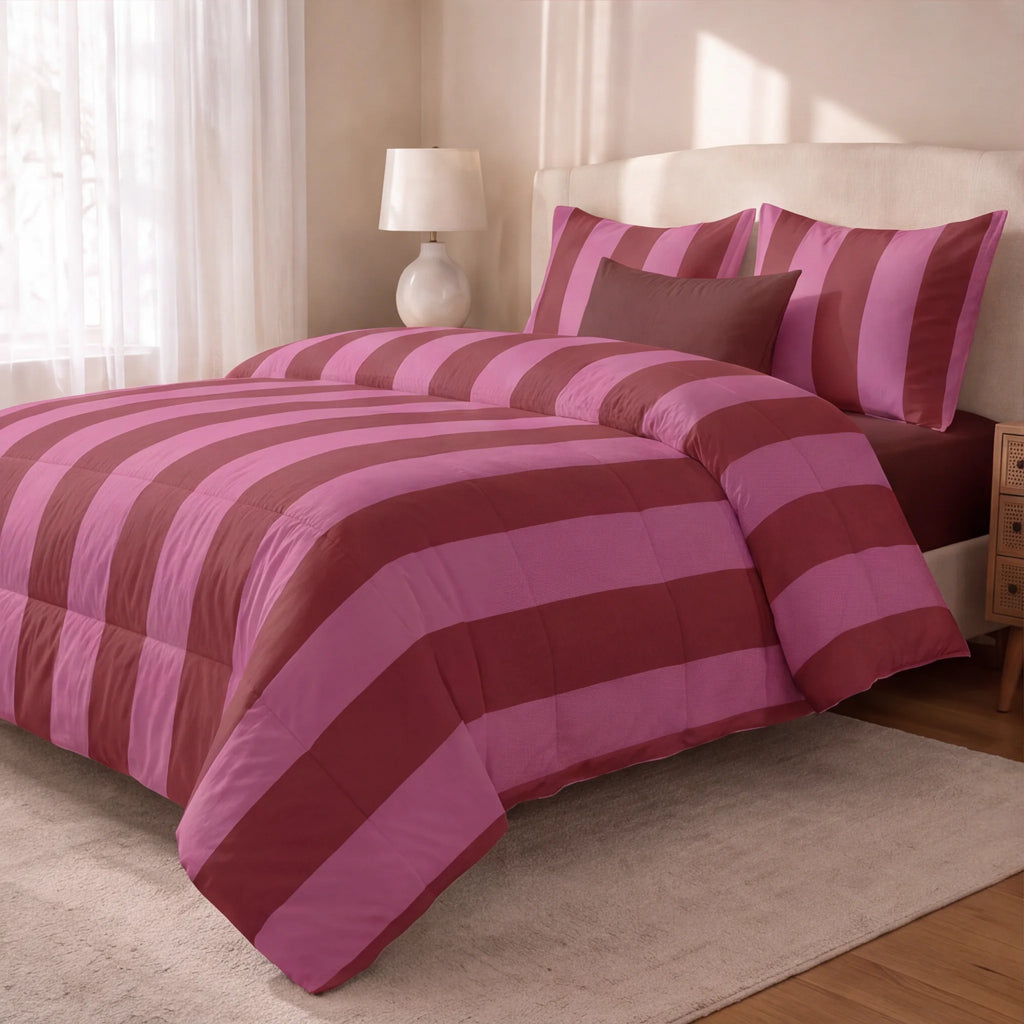 Edredón estampado acolchado Summer Stripes 15 tacto suave