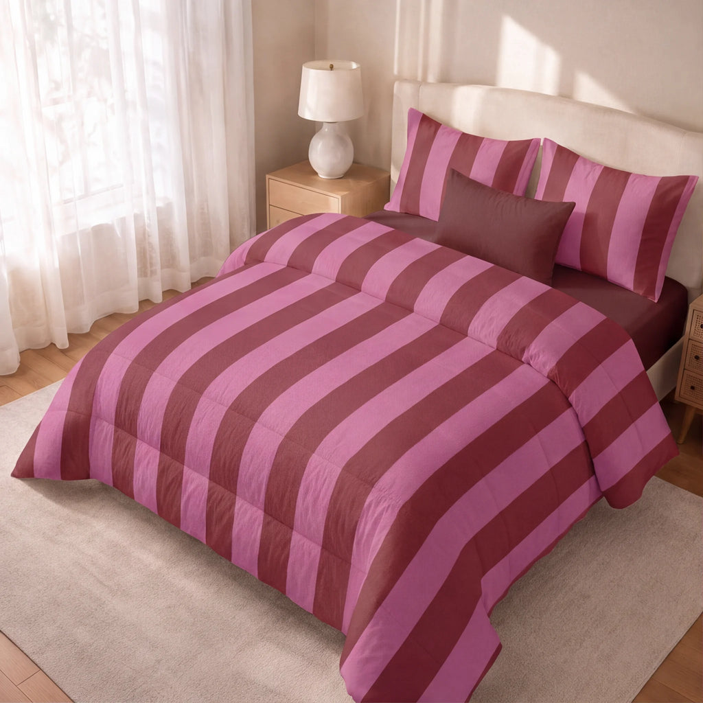 Edredón estampado acolchado Summer Stripes 15 tacto suave