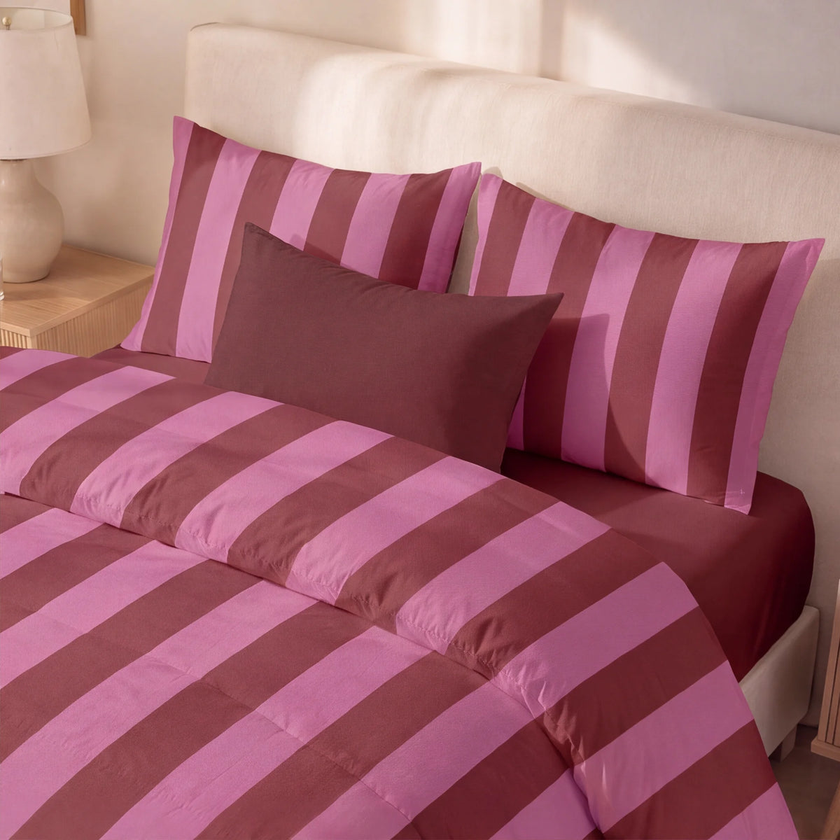 Edredón estampado acolchado Summer Stripes 15 tacto suave