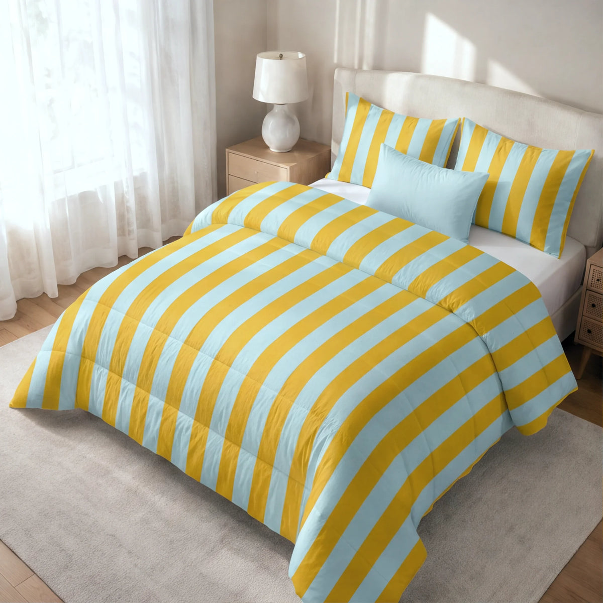 Edredón estampado acolchado Summer Stripes 2 tacto suave