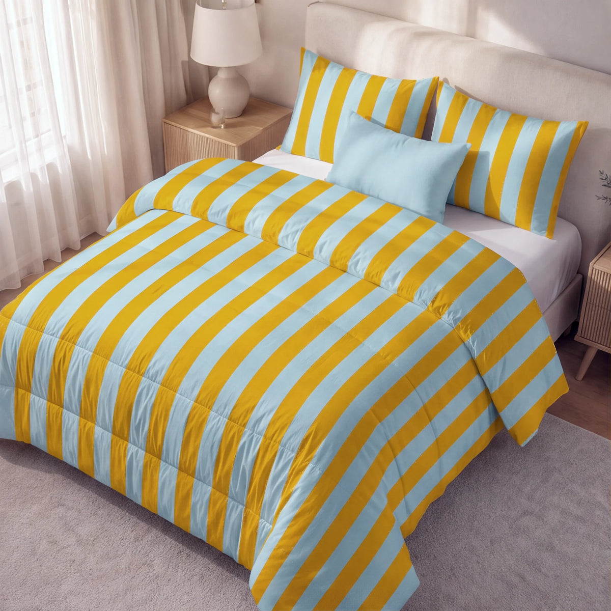 Edredón estampado acolchado Summer Stripes 2 tacto suave