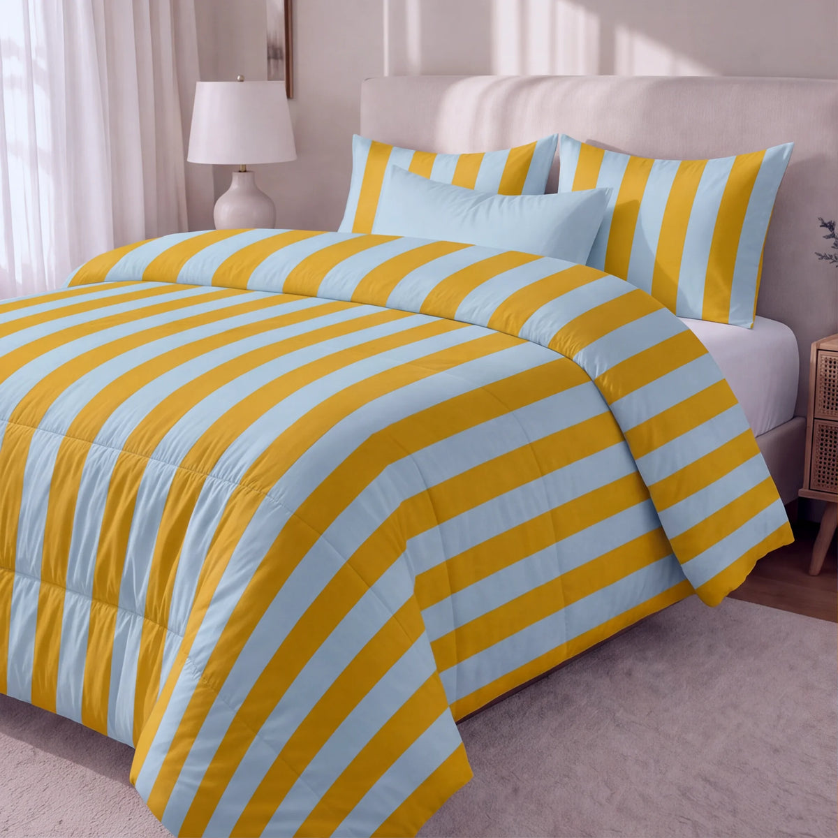 Edredón estampado acolchado Summer Stripes 2 tacto suave