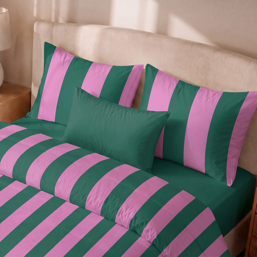 Edredón estampado acolchado Summer Stripes 5 tacto suave