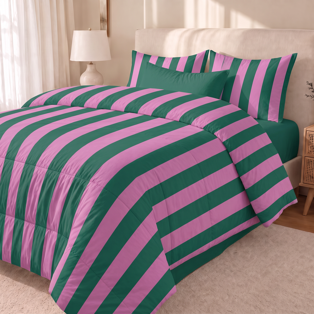 Edredón estampado acolchado Summer Stripes 5 tacto suave