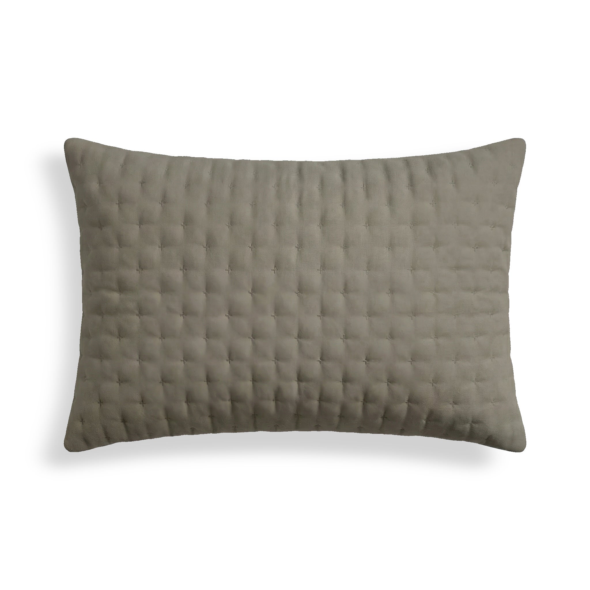 Plain quilted Taupe pillowcase 50x80 cm