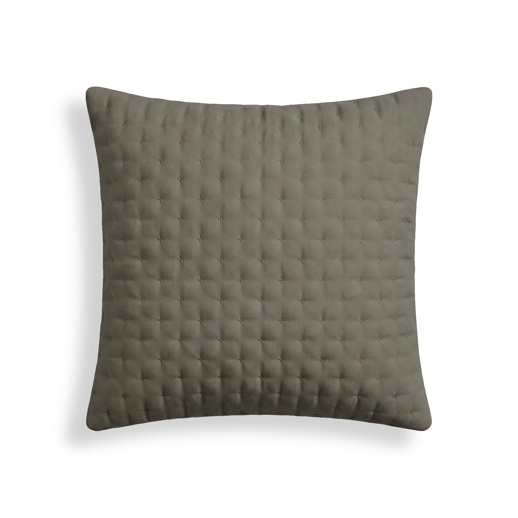 Plain quilted Taupe pillowcase 65x65 cm