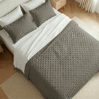 Plain quilted Taupe bedspread with a soft feel