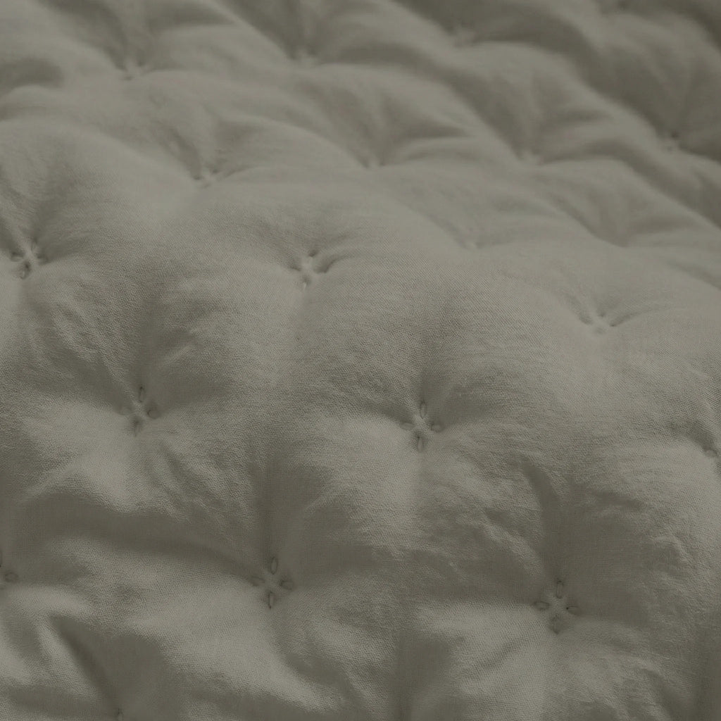 Plain quilted Taupe bedspread with a soft feel