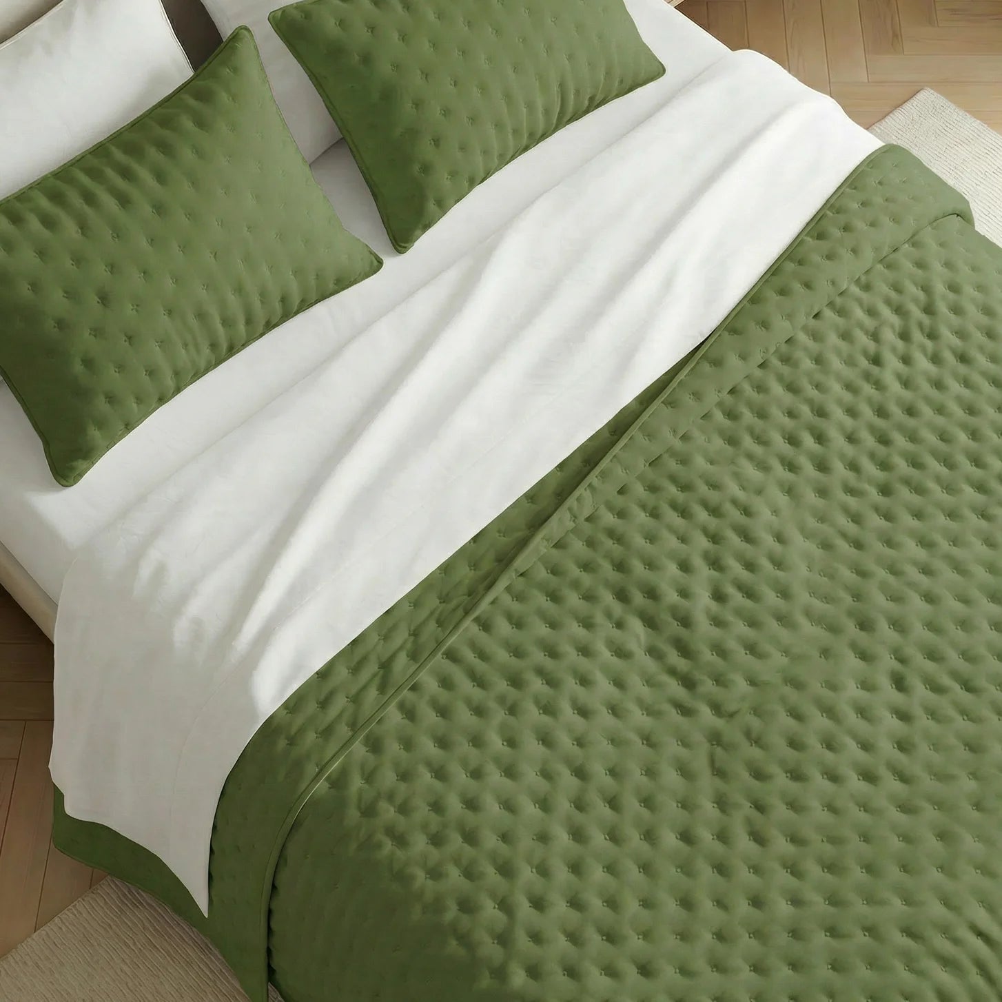 Clover quilted plain bedspread, soft to the touch