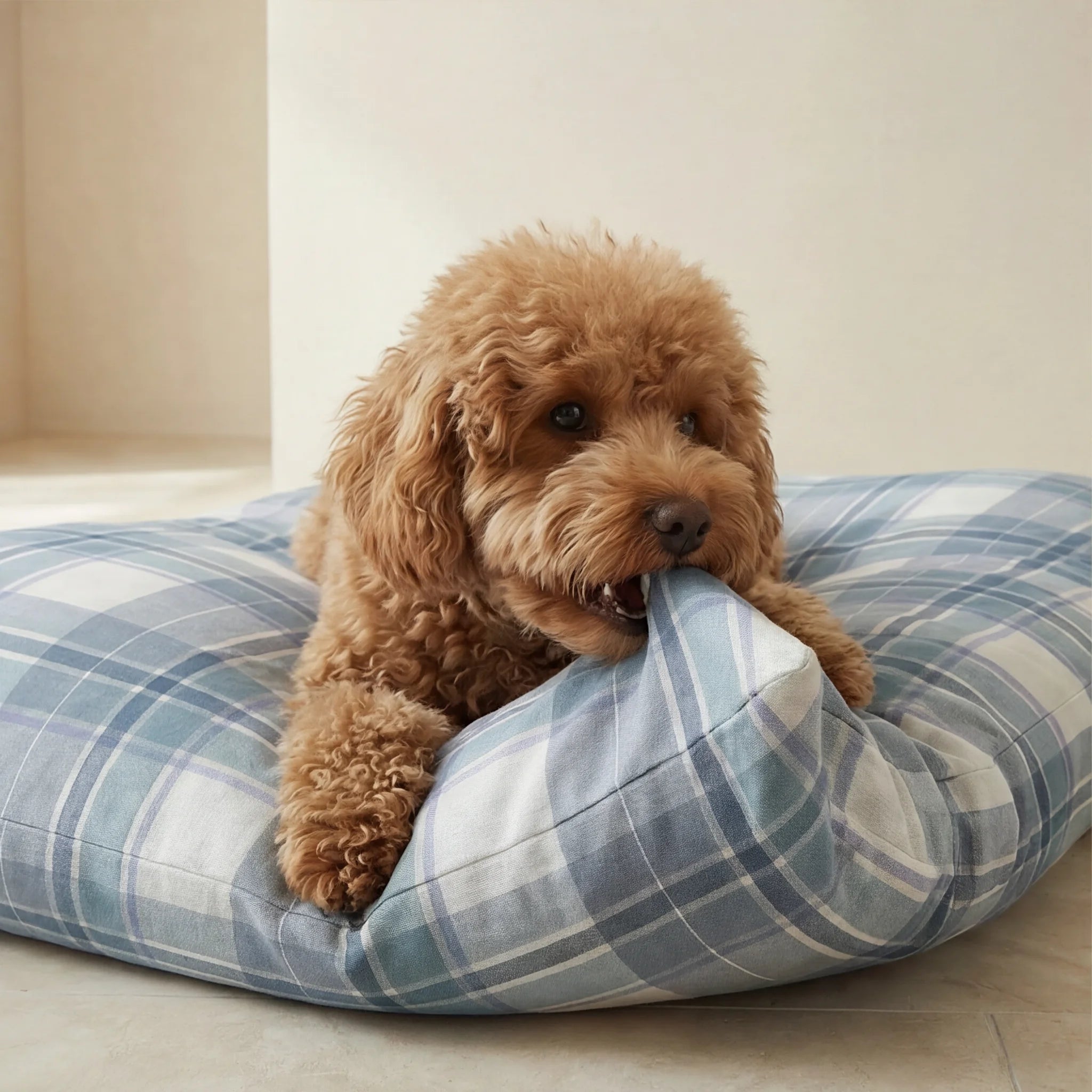 Lit pour animaux déhoussable antitaches Valdo Bleu