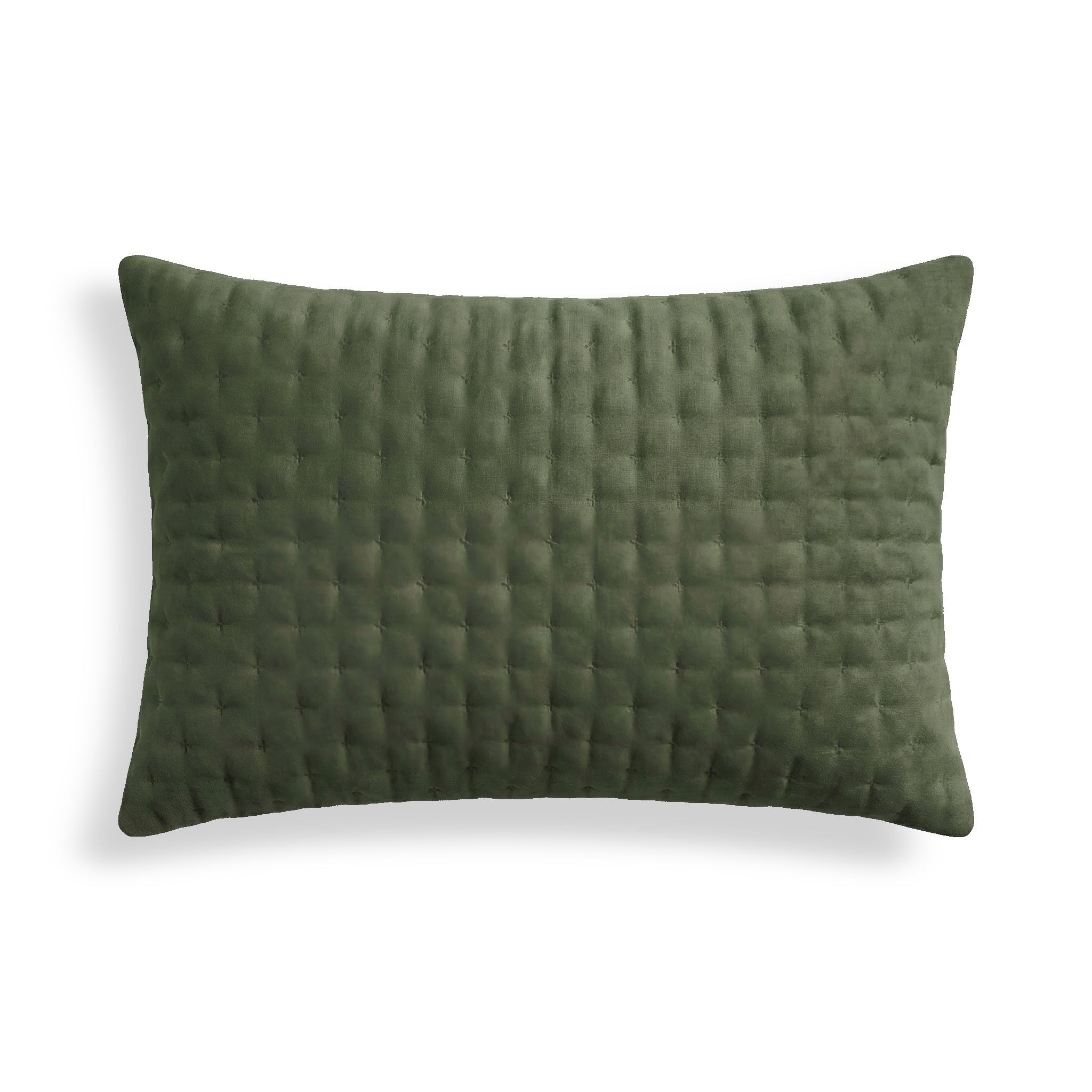 Housse de coussin matelassée unie, vert bouteille, 30 x 50 cm