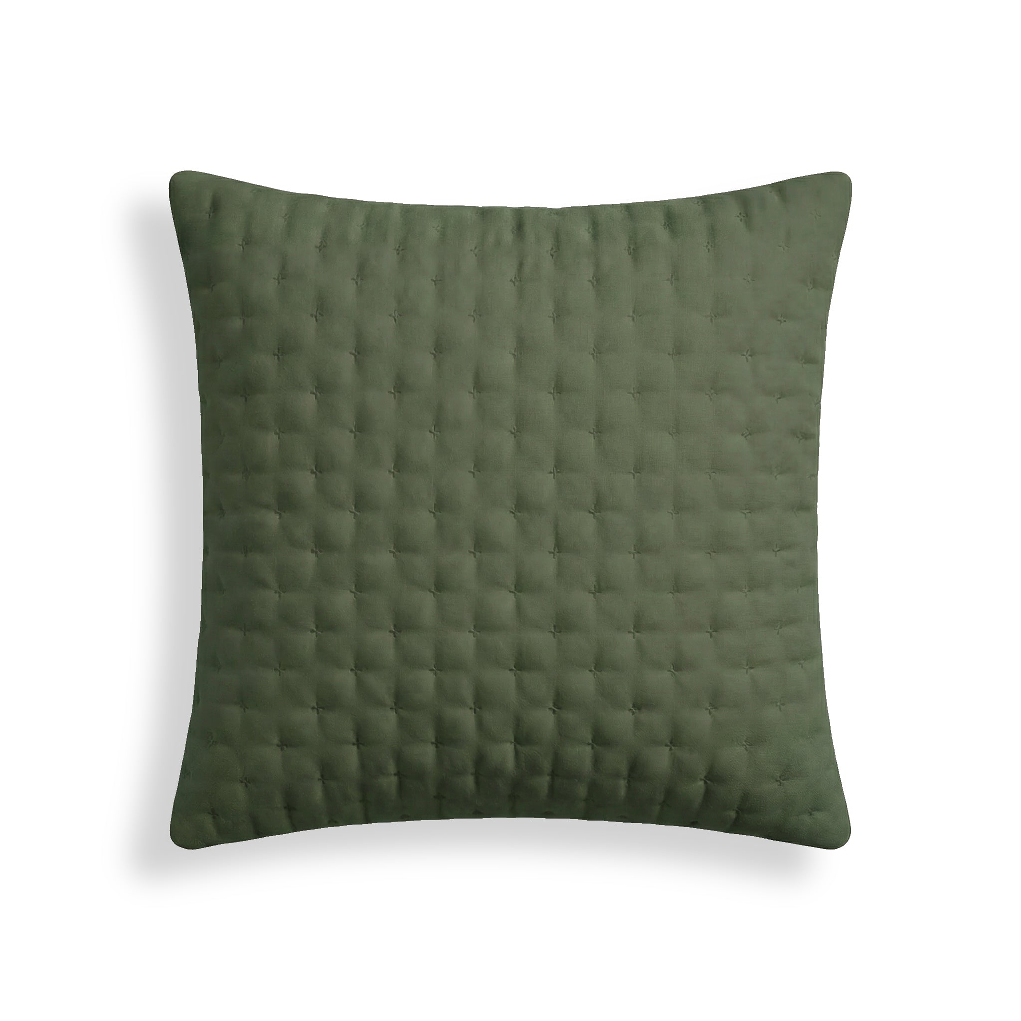 Taie d'oreiller matelassée unie, vert bouteille, 65 x 65 cm